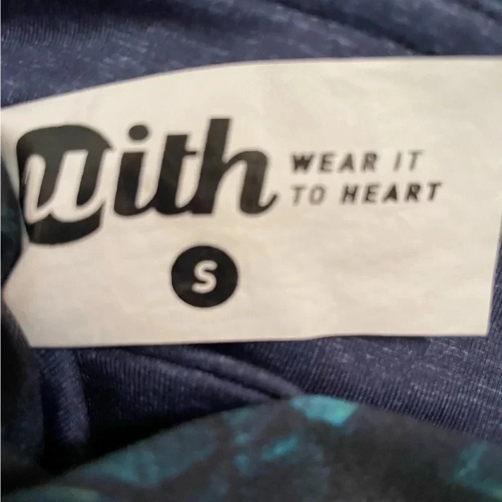 WITH Wear It To Heart Reversible Print Leggings Size Small Navy/Jungle Print EUC